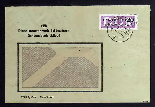 B1899 DDR ZKD 11 Kontrollnummer 7013 Brief Schönebeck geprüft BPP VEB Dieselmoto