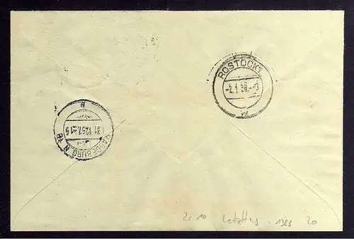 B1883 DDR ZKD 11 Kontrollnummer 7000 Brief Letzttag 31.12.57 Magdeburg geprüft B