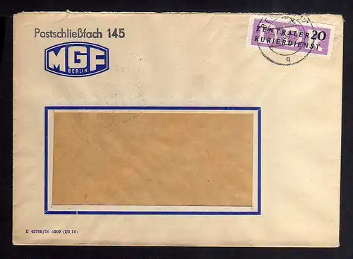 B2227 DDR ZKD 7 Brief Berlin O17 MGF VEB Medizinische Geräte Fabrik