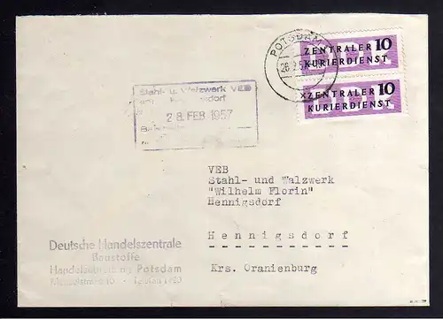 B1810 DDR ZKD 2x 6 Brief Deutsche handelszentrale Baustoffe Potsdam geprüft BPP