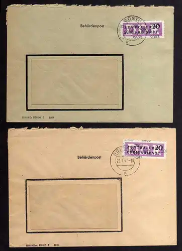 B2438 2x Brief DDR ZKD 11 2003 1957 Regierung Ministerium nach Malchin