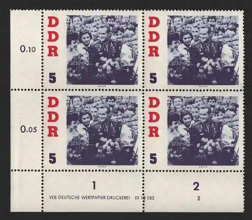 2565 DDR DV 863 Besuch des sowjetischen Kosmonauten German Titow postfrisch **