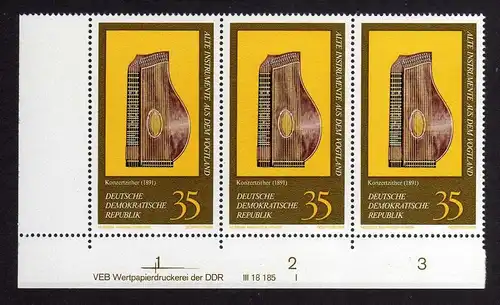 1046 DDR 1977 2227 DV ** FN I Konzertzither Musikinstrumente aus dem Vogtland