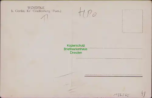 156565 AK Woedtke bei Görke Kr. Greifenberg Pom. Fotokarte Schloss um 1920