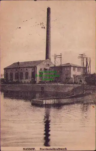 156513 AK Massow Westpommern Maszewo 1920 Provinzialkraftwerk bei Naugard