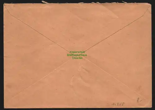 B11258 Brief Zittau 1 Gebühr bezahlt 1945 nach Freiberg
