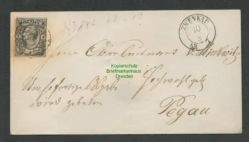 B-5431 Brief Zwenkau 1862 nach Pegau