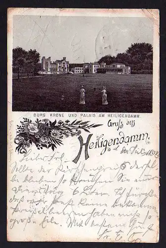 81289 AK Heiligendamm 1898 Burg Krone und Palais Bahnpost