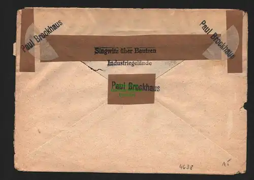 h4638 SBZ Bezirkshandstempel Bezirk 14 Brief Singwitz über Bautzen 2a 8.7. gepr.