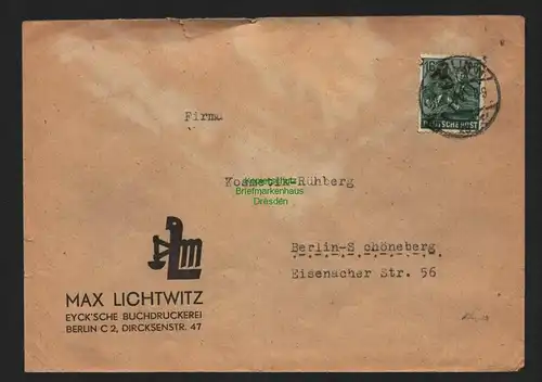 h4647 SBZ Bezirkshandstempel Bezirk 3 Brief Berlin 25 Ortsbrief n. Schöneberg