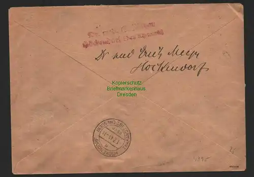 h4395 SBZ Bezirkshandstempel Bezirk 14 R-Brief Rabenau Kr. Dresden Tharandt +