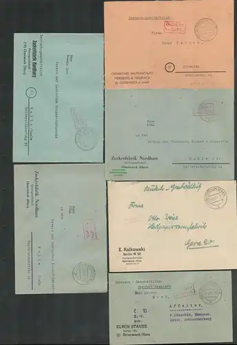 B6203 6x Brief SBZ Gebühr bezahlt 1945 Osterwieck H. Verlag Staude Zuckerfabrik
