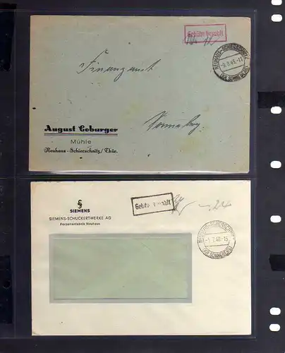 B616 2x SBZ Brief Gebühr bezahlt 1945 Neuhaus Schierschnitz Kr Sonneberg Siemens