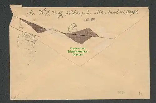 B6467 Brief SBZ Landpoststempel Rützengrün über Auerbach Vogtl. 5.11.46