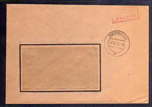 B609 SBZ Brief Gebühr bezahlt 1945 Nerchau Kartonpapierfabrik Oscar Rommel  Co.