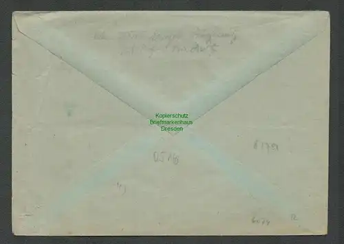 B6074 Brief SBZ Gebühr bezahlt 1945 Profen Kr. Zeitz an Kreisgericht Zeitz