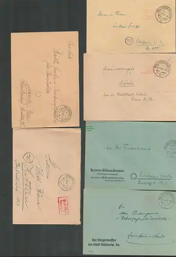 B6147 6x Brief SBZ Gebühr bezahlt 1945 Waldheim Bürgermeister an Finanzamt