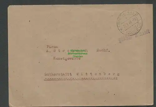 B6145 Brief SBZ Gebühr bezahlt 1948 Friedewald über Radebeul Maler Graphiker