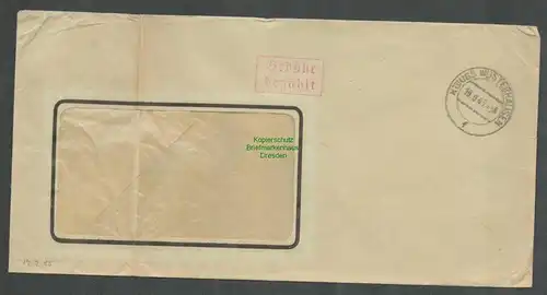 B6186 Brief SBZ Gebühr bezahlt 1945 Königs Wusterhausen