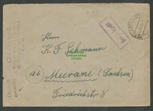B6139 Brief SBZ Gebühr bezahlt 1948 Wegeleben Ostharz nach Meerane