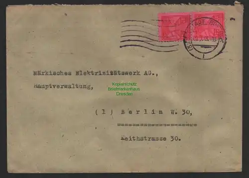 B10057 Brief SBZ Mecklenburg Rostock 1946 nach Berlin MEW