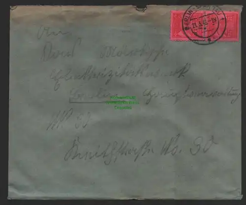 B10060 Brief SBZ Mecklenburg Rostock / Berlin Spandau 1946 nach Berlin MEW