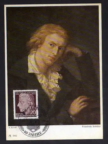 B137 DDR 464 -466 sehr seltene Maximumkarten Friedrich Schiller 1955
