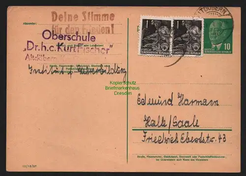 B11555 Postkarte DDR Propaganda Altdöbern 1954 Deine Stimme für den Frieden