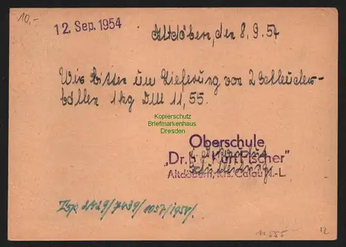 B11555 Postkarte DDR Propaganda Altdöbern 1954 Deine Stimme für den Frieden