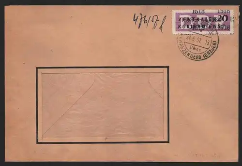B14247 DDR ZKD Brief 1957 11 1518 Schwarzenberg Papierfabrik Antonsthal  an nach