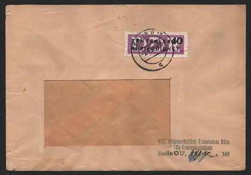 B14289 DDR ZKD Brief 1957 12 1603 Prenzlauer Berg VEB Wissenschaftlich-Technisch