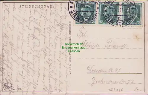 158156 AK Kamenicky Senov Steinschönau Stein-Schönau Panorama 1937