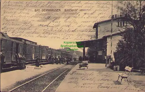158112 AK Bad Oeyenhausen 1913 Bahnhof Gleisseite