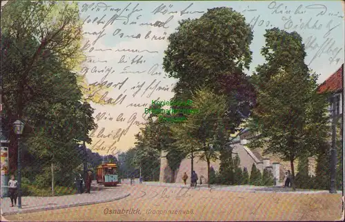 158221 AK Osnabrück 1908 Kronprinzenwall Straßenbahn