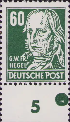 3318 DDR **  338 va XII DV großer Farbpunkt erhöht neben "5" auf Unterrand RZ 5