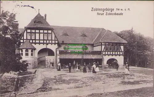 158162 AK Zobtengebirge 1913 Neue Zobtenbaude Ströbel Strzeblow Sobotka Polen