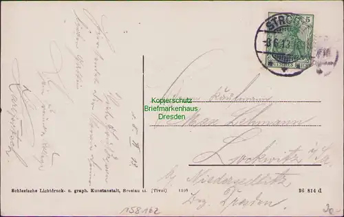 158162 AK Zobtengebirge 1913 Neue Zobtenbaude Ströbel Strzeblow Sobotka Polen