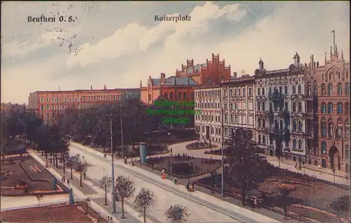 158161 AK Beuthen O. S. Bytom Kaiserplatz um 1920