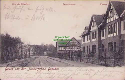 158125 AK Genthin 1909 Zuckerfabrik Villa des Direktors Beamtenhaus Kantine