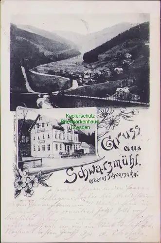 158239 AK Schwarzmühle Oberes Schwarzatal um 1900 Gasthof Gasthaus