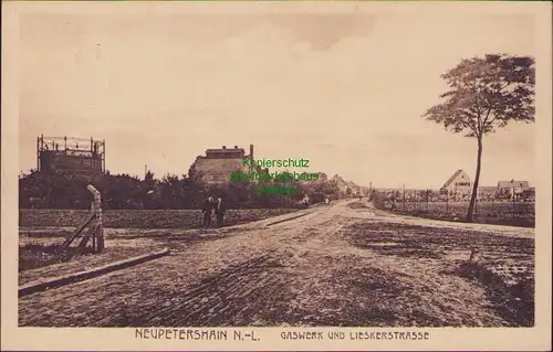 158199 AK Neupetershain N.-L. Gaswerk und Lieskerstrasse 1927