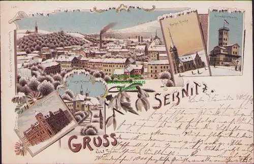 158234 AK Sebnitz 1898 Winterlitho Post Kathol. Kirche Grenadierburg