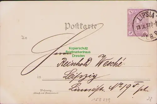 158249 AK Litho Leipzig 1897 Die Elektrische kommt Groß Zschocher kl. Hinderniss