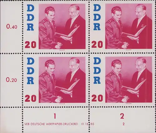 3284 DDR **  866 DV FN 2 im Viererblock