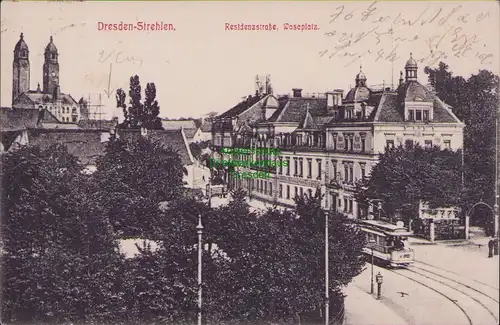 154968 AK Dresden Strehlen Residenzstraße Wasaplatz Restaurant Königshof 1909