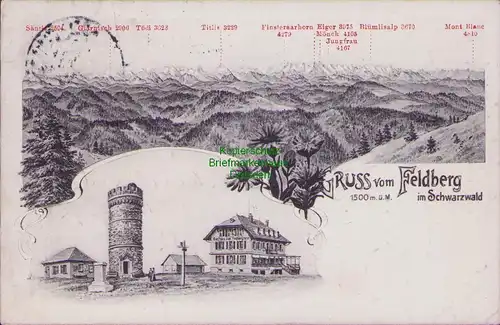 154913 AK Feldberg im Schwarzwald Aussichtsturm Gasthaus zum Feldbergturm