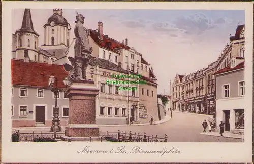 154875 AK Meerane i. Sa. Bismarckplatz Gasthaus zum Gambrinus 1928