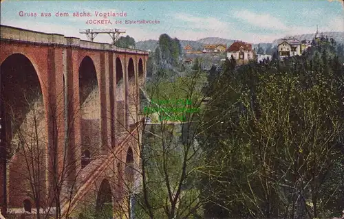 154871 AK Jocketa Elstertalbrücke 1908 sächs. Vogtland
