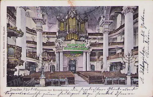 154862 AK Dresden Inneres der Kreuzkirche 1906