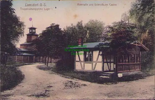 154846 AK Lambinowice Lamsdorf O.-S. Truppenübungsplatz 1914 Milchhalle und